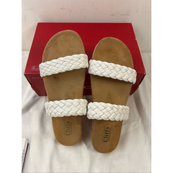 Cliff 2 strap braided shoe white comfortable size 9.5-10 - Picture 4 of 6